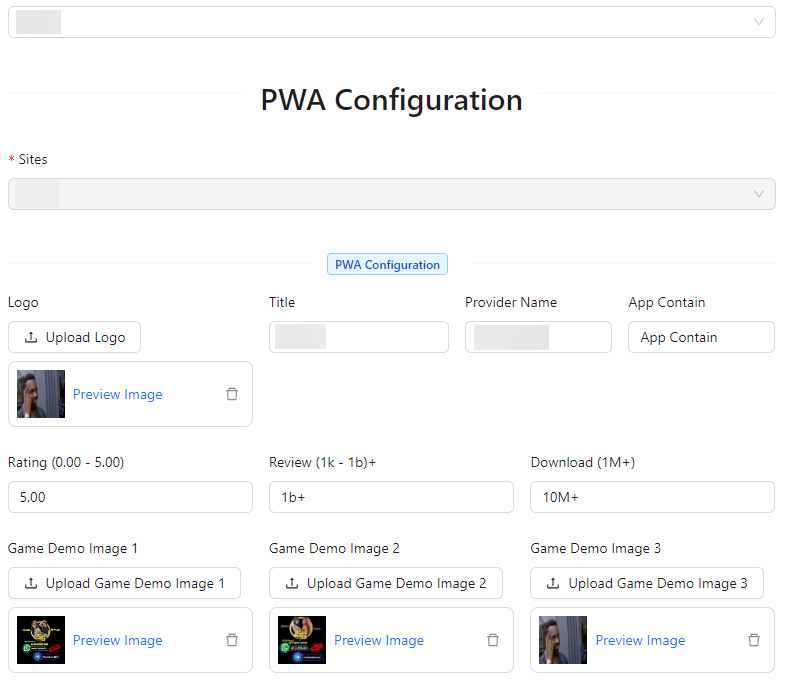 View PWA Configuration 1 Image