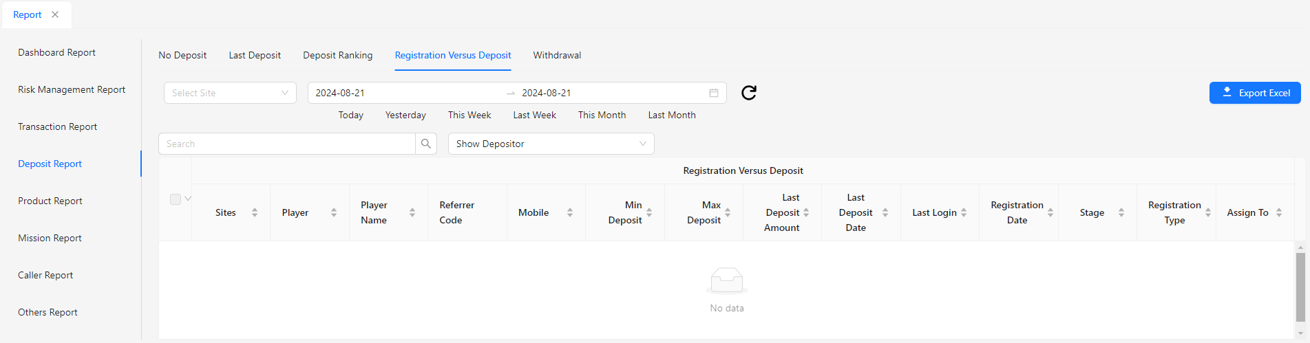 Registration Versus Deposit Image