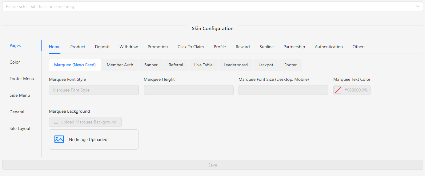 Skin Config Without Select Site Image