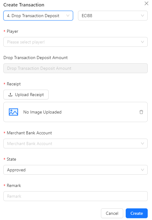 Drop Transaction Deposit Image